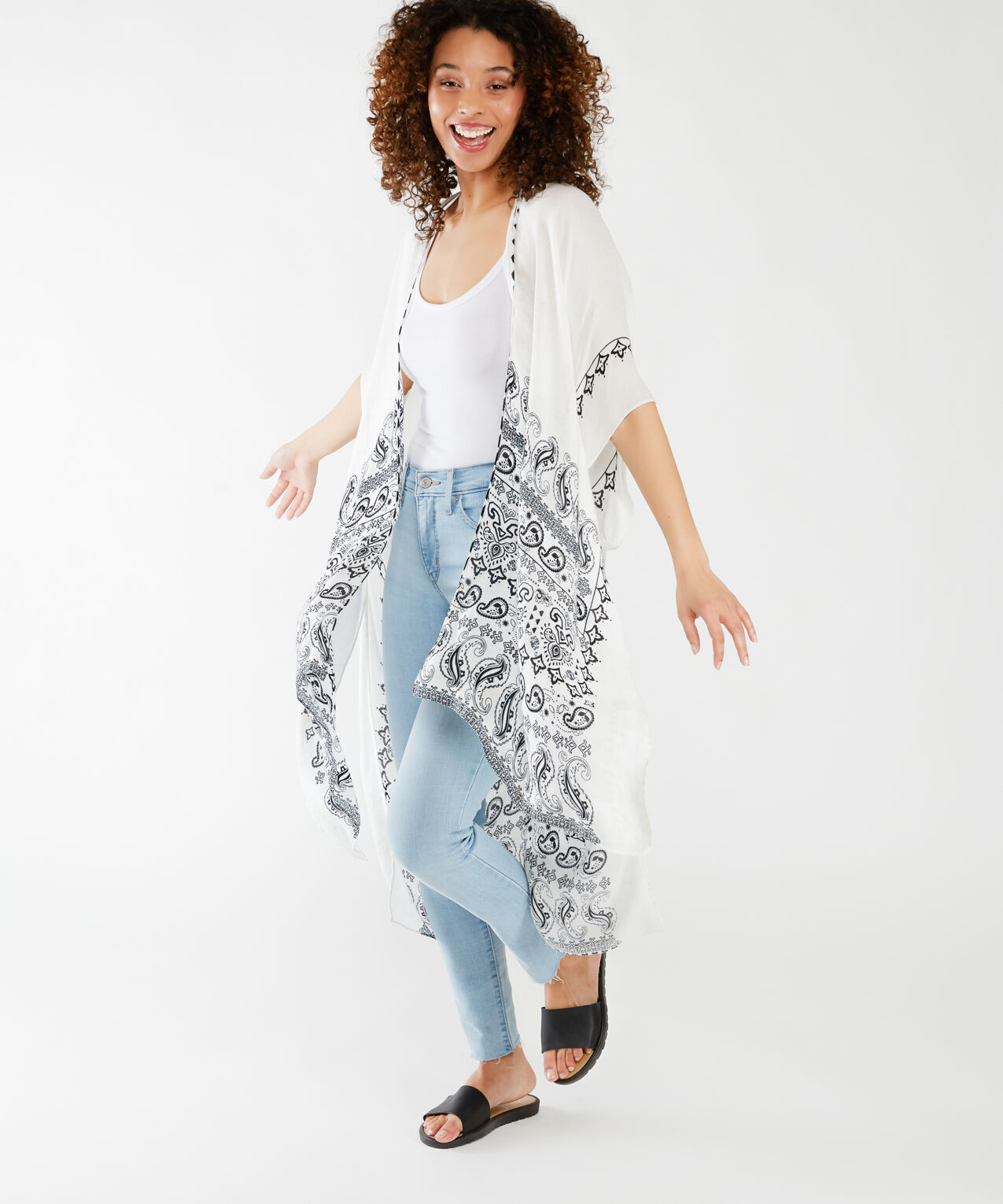 bandana print kimono Image 1