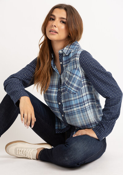 lily plaid button front shirt Image 1