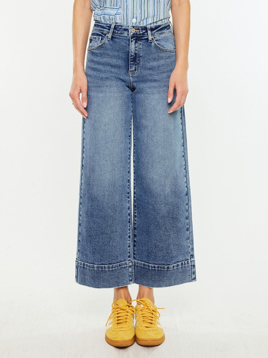 mid rise wide leg jean