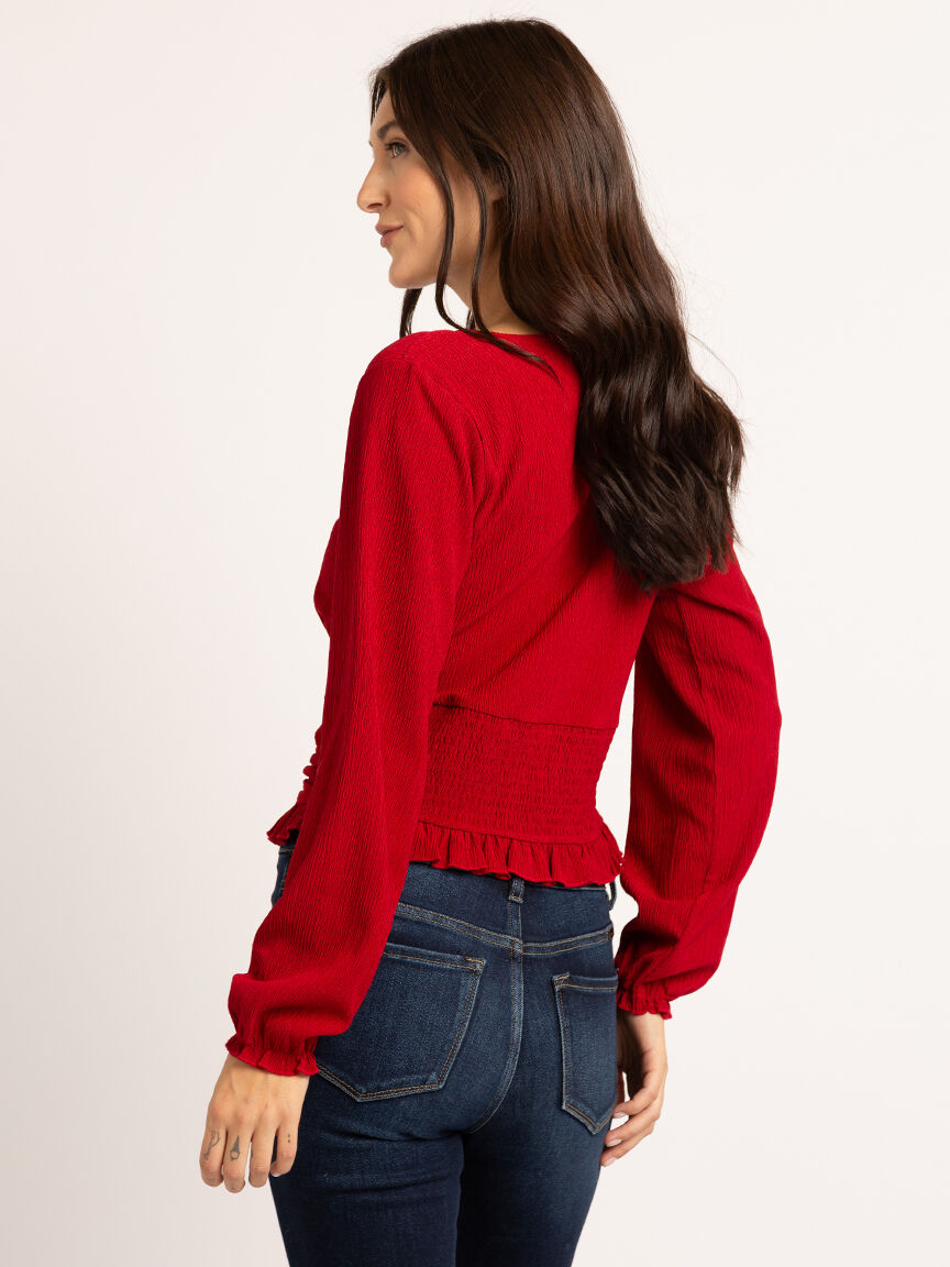 nina v-neck ruched front blouse Image 5