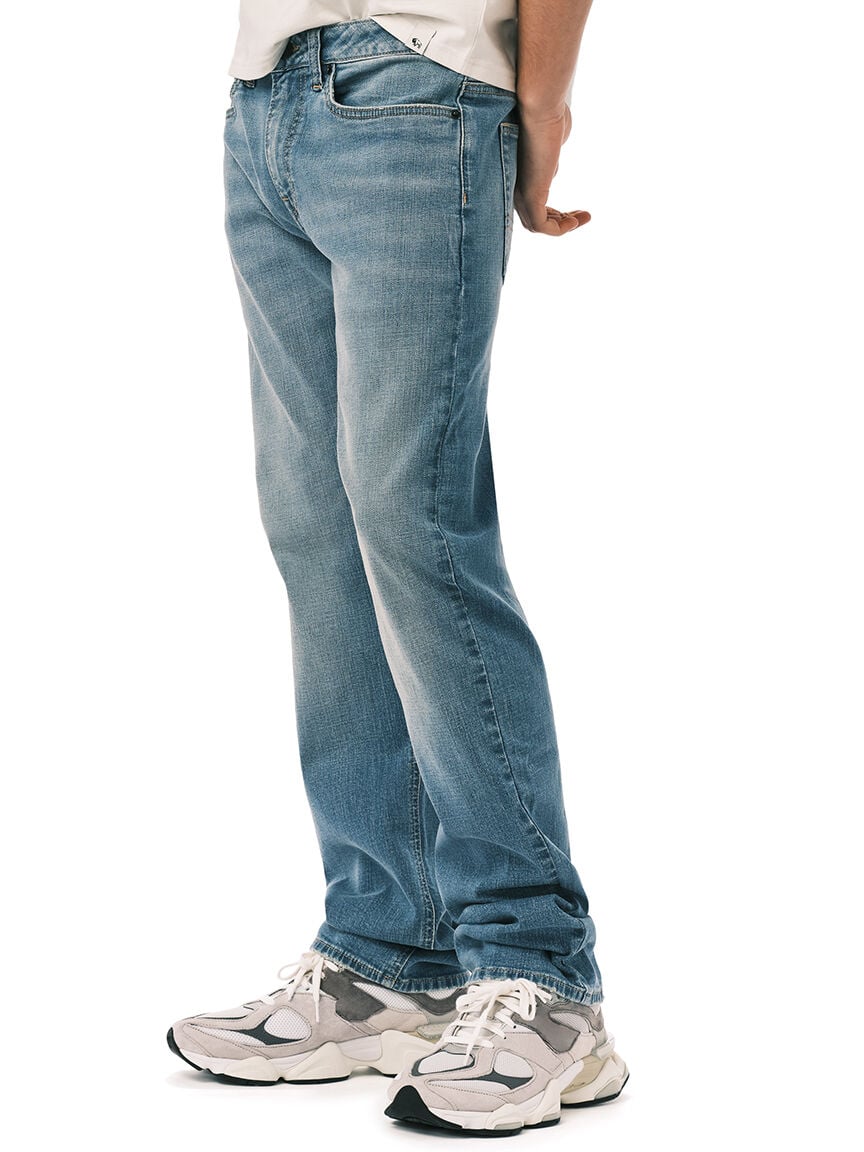 driven relaxed straight jeans light indigo wash