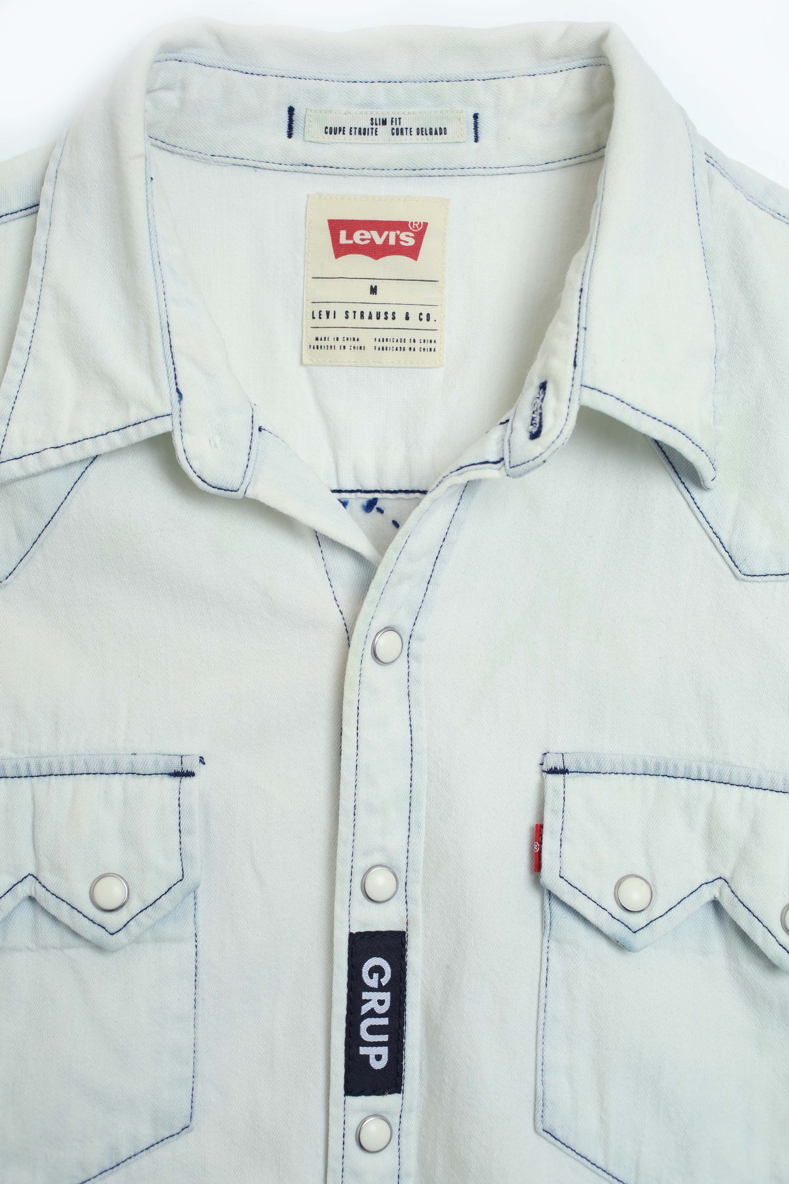 levi's sawtooth denim shirt with sashiko Image 3