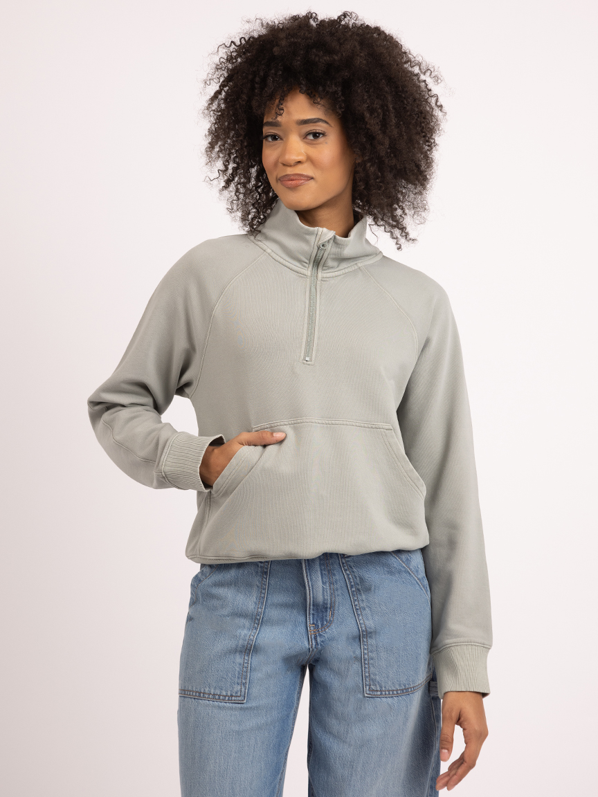 welma mock neck 1/4 zip sweatshirt Bootlegger 2000008024