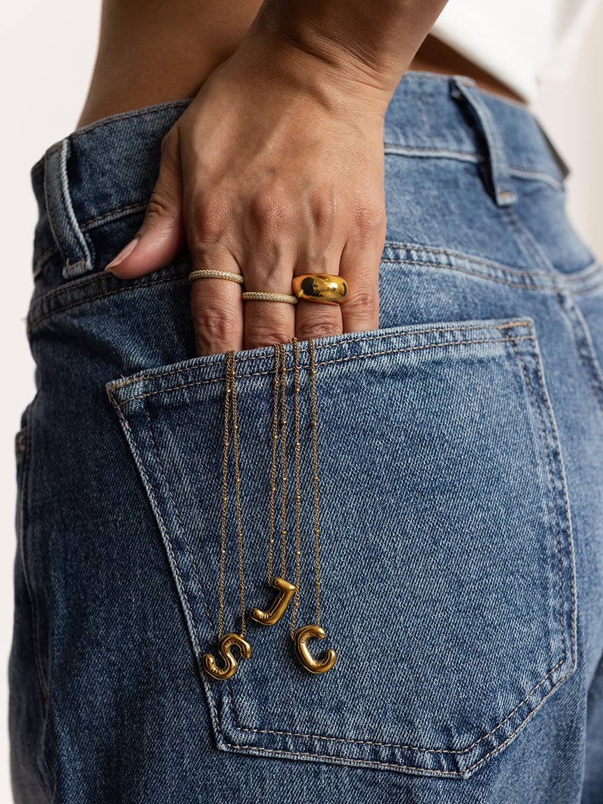 helium bubble initial necklace "J"