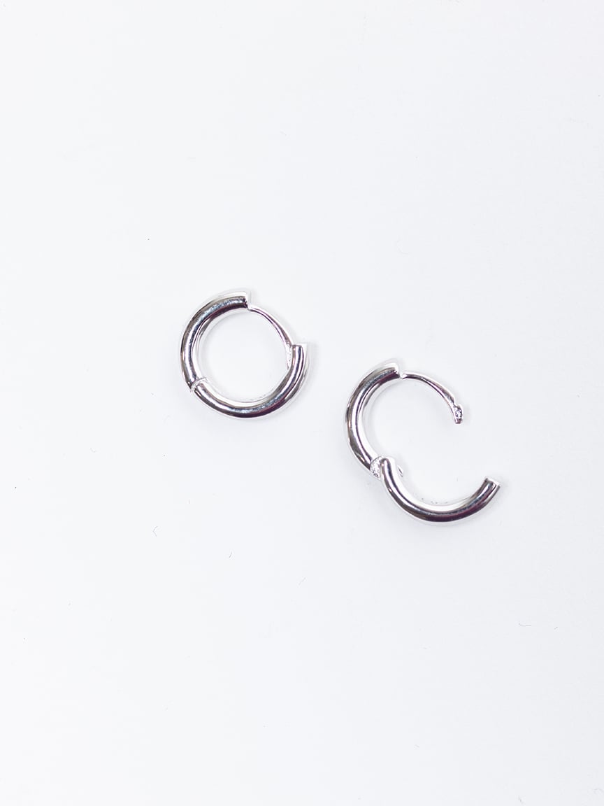 mini huggie earrings silver
