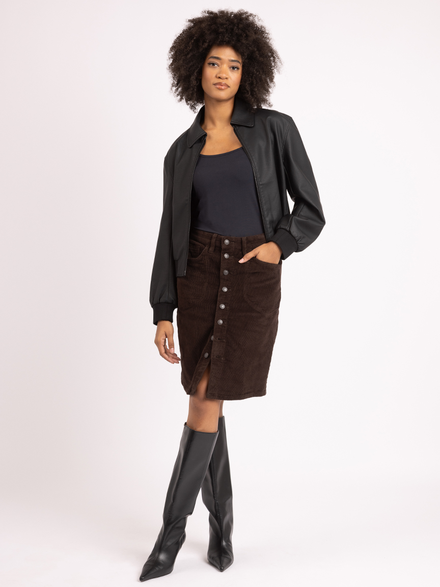 【BAON】24FW★ [BAONHAUS] Datones Corduroy Dot Midi Skirt Corduroy Midi Skirt | OAK + FORT – OAK + FORT USA