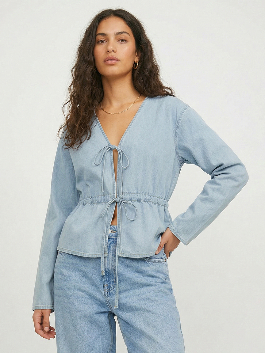 kenndy string denim shirt