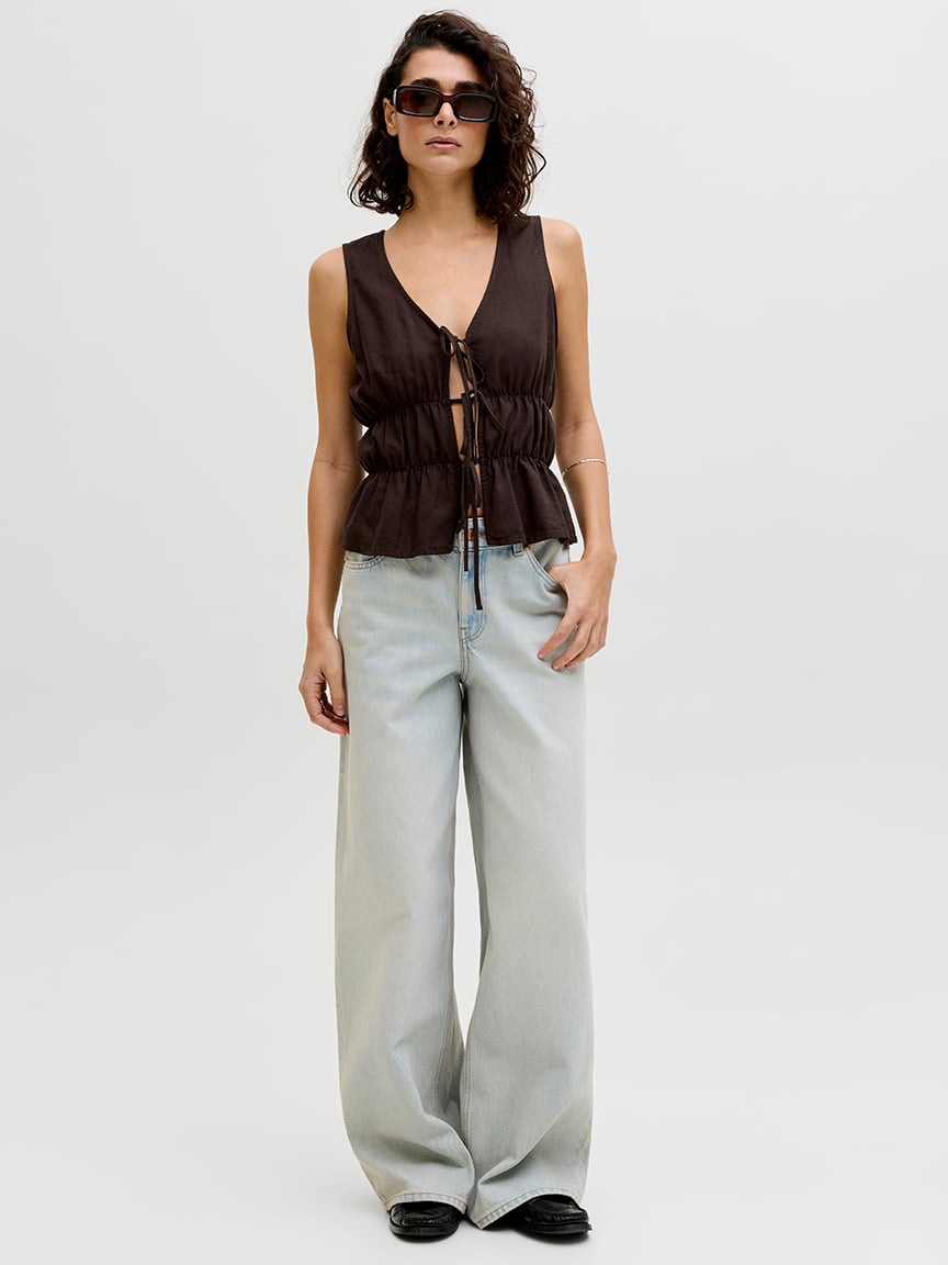 almira linen blend top