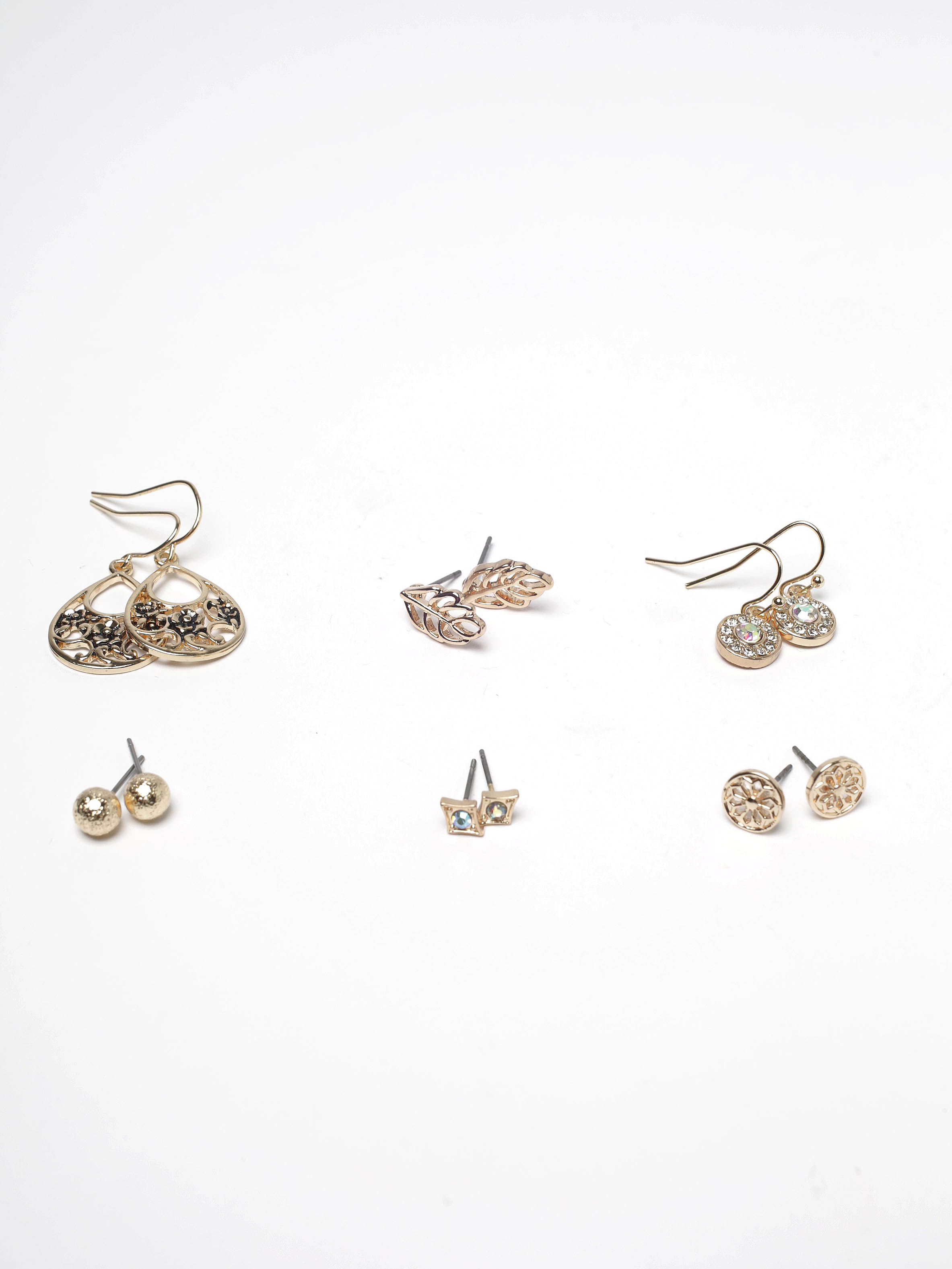 6 pack gold earrings