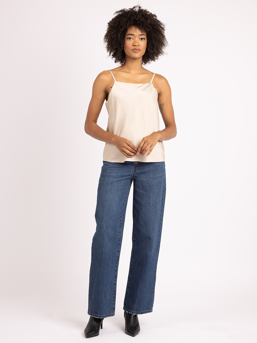 (45ｰ100)||pimpandhost imagesize:864x1152 40" nicki square neck satin top Bootlegger 2000007842
