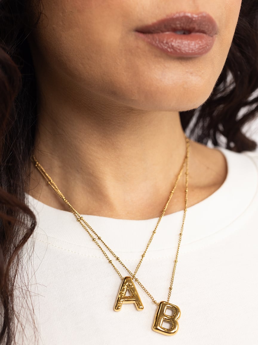 helium bubble initial necklace "B"