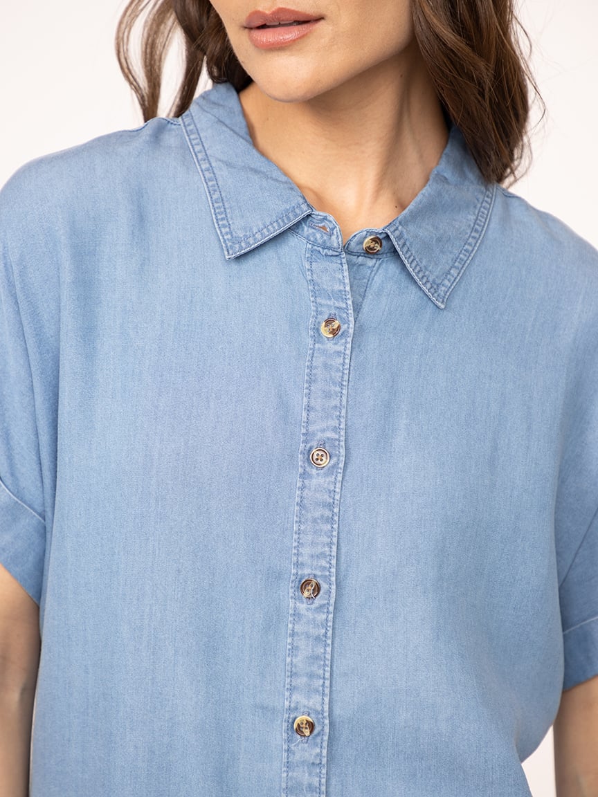 button down chambray top