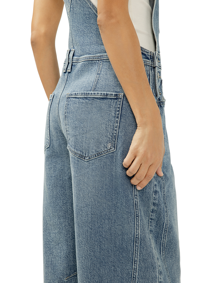 Denim Barrel Leg Overalls