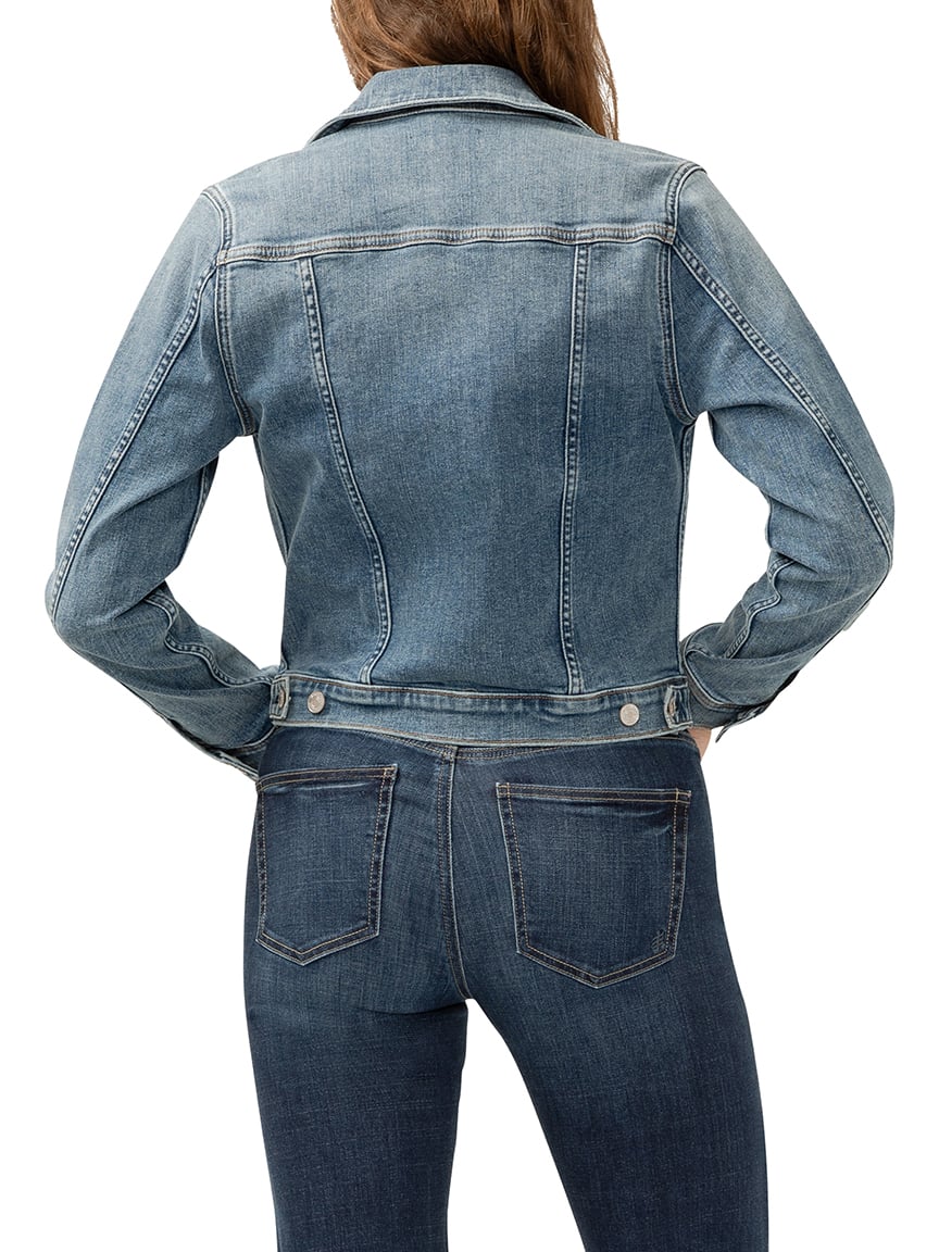 Notched Crop Jean Jacket