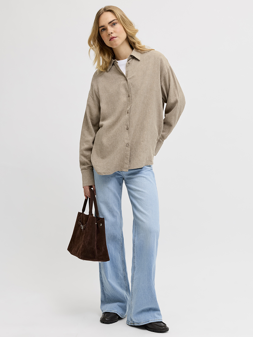 almira linen blend shirt
