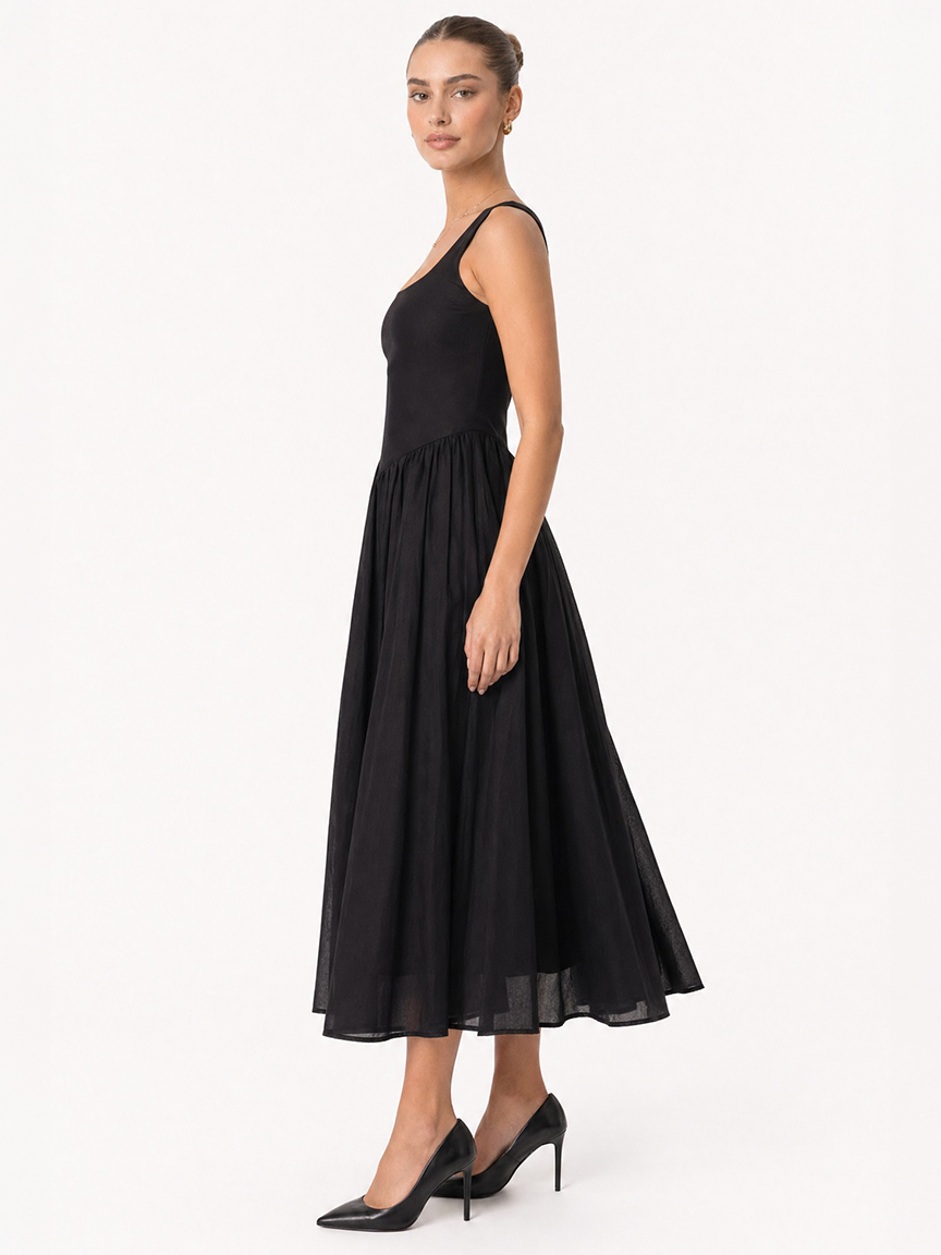 jersey voile maxi dress