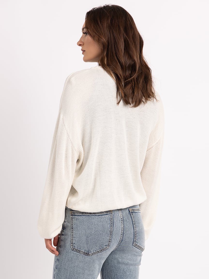 aurelia v neck button front sweater