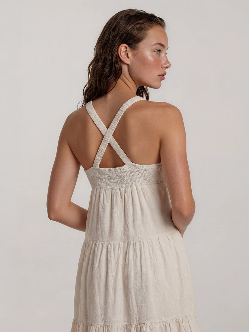 soutache embroidered maxi dress
