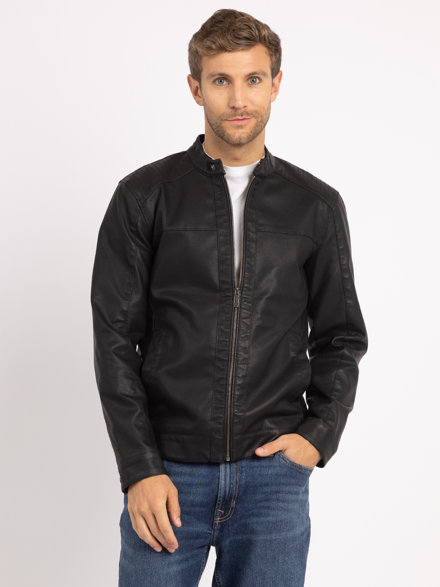Ameri　FAKE LEATHER COLOR JACKET mike faux leather jacket Bootlegger 2000008198