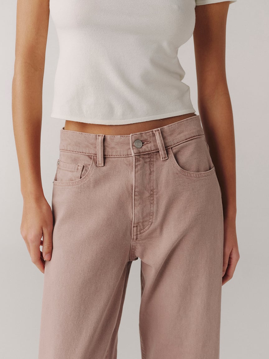 BNA soft curve barrel jean rosewood