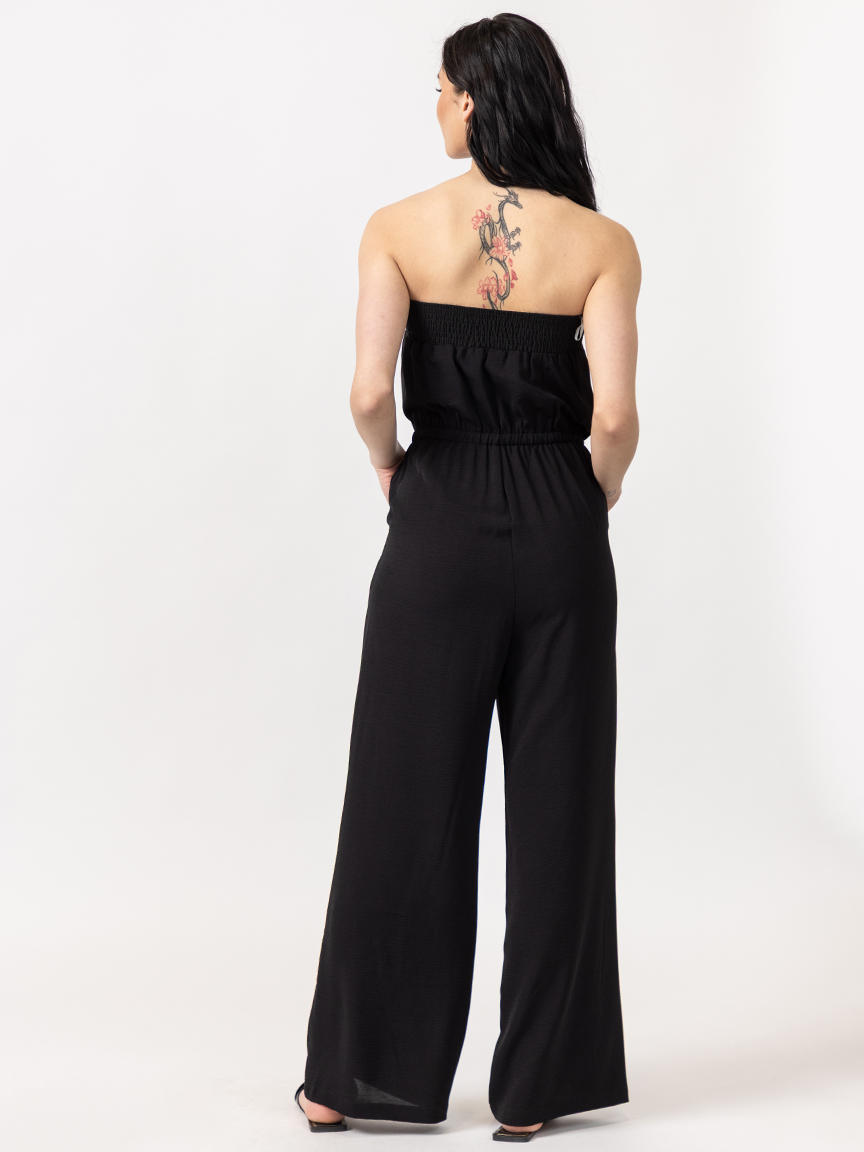 sleeveless tube top jumpsuit