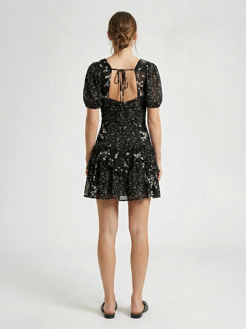 ruffle chiffon short dress