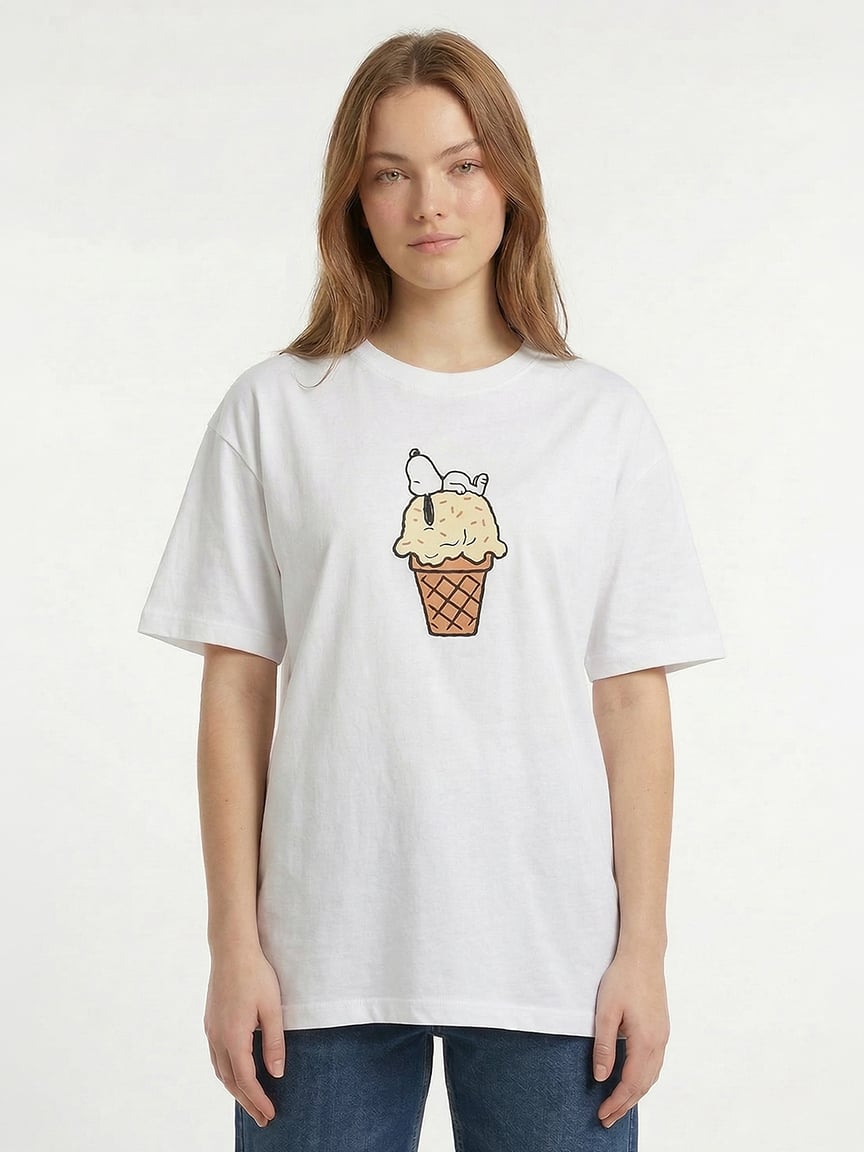 unisex snoopy ice cream graphic tee