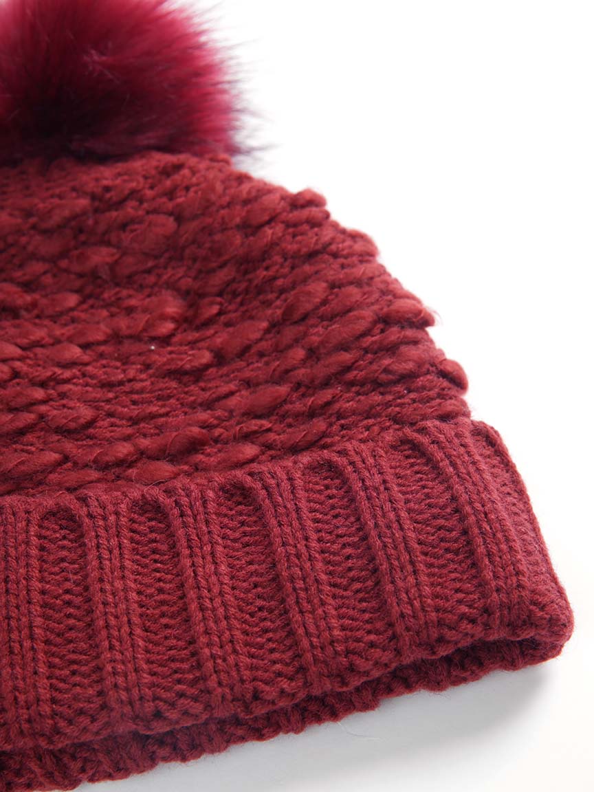 women's pom pom winter hat