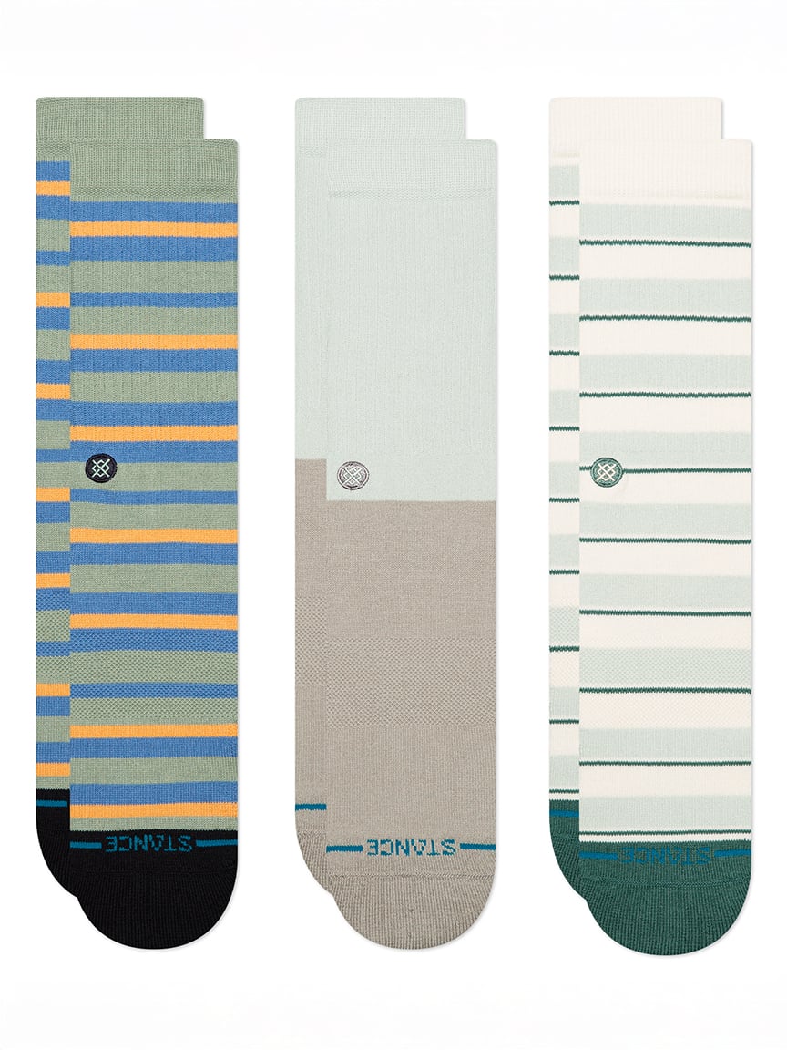 prep stripe crew socks 3pk