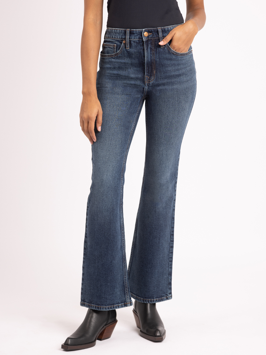 skinny flare jean dark authentic