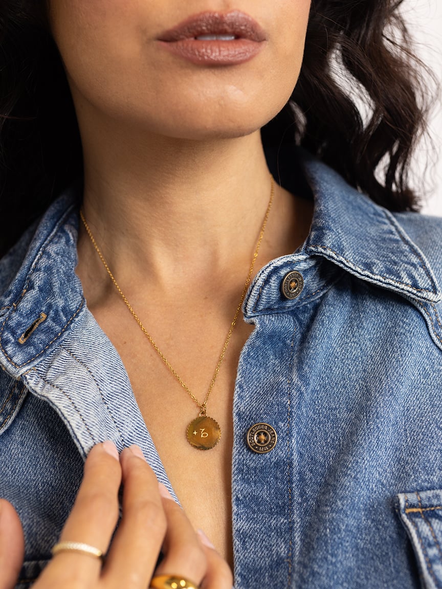 dainty zodiac necklace gold
