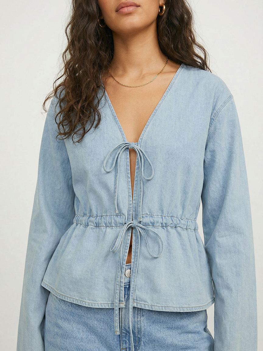 kenndy string denim shirt