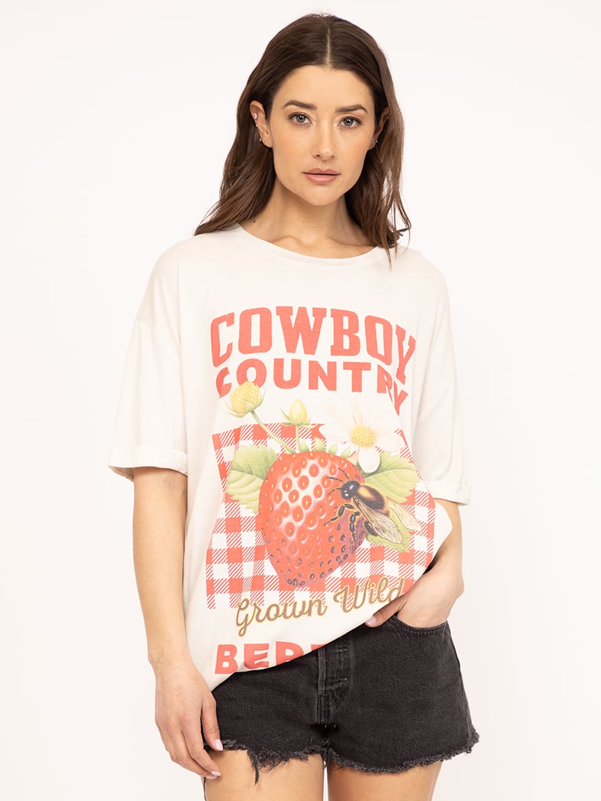 cowboy country berries oversized tee