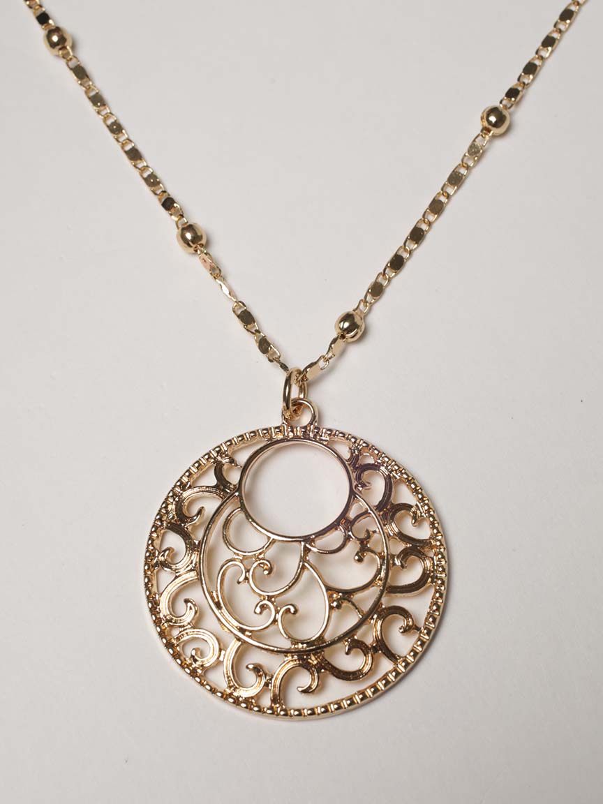 filigree long necklace