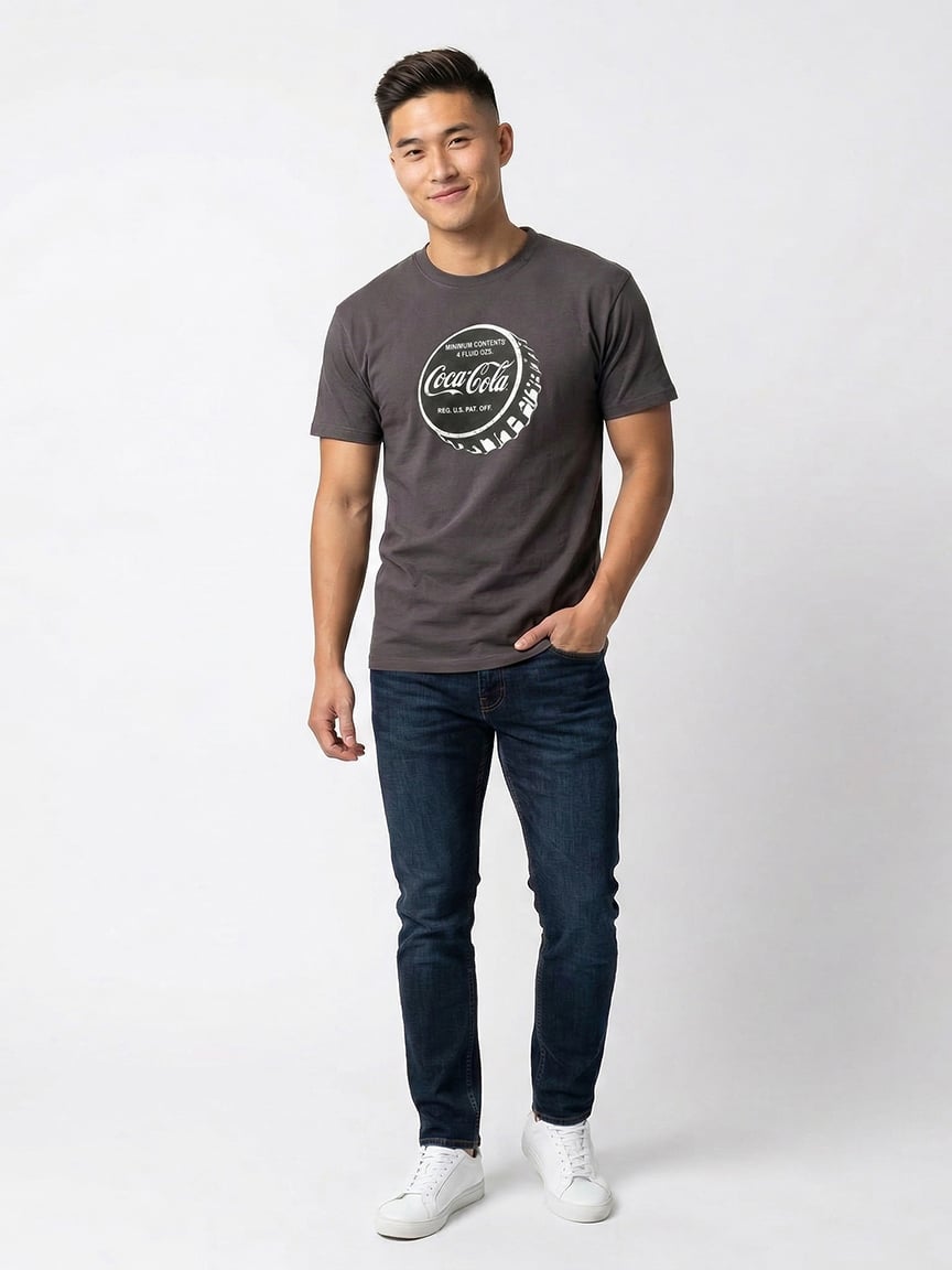 unisex coca-cola bottle cap graphic tee