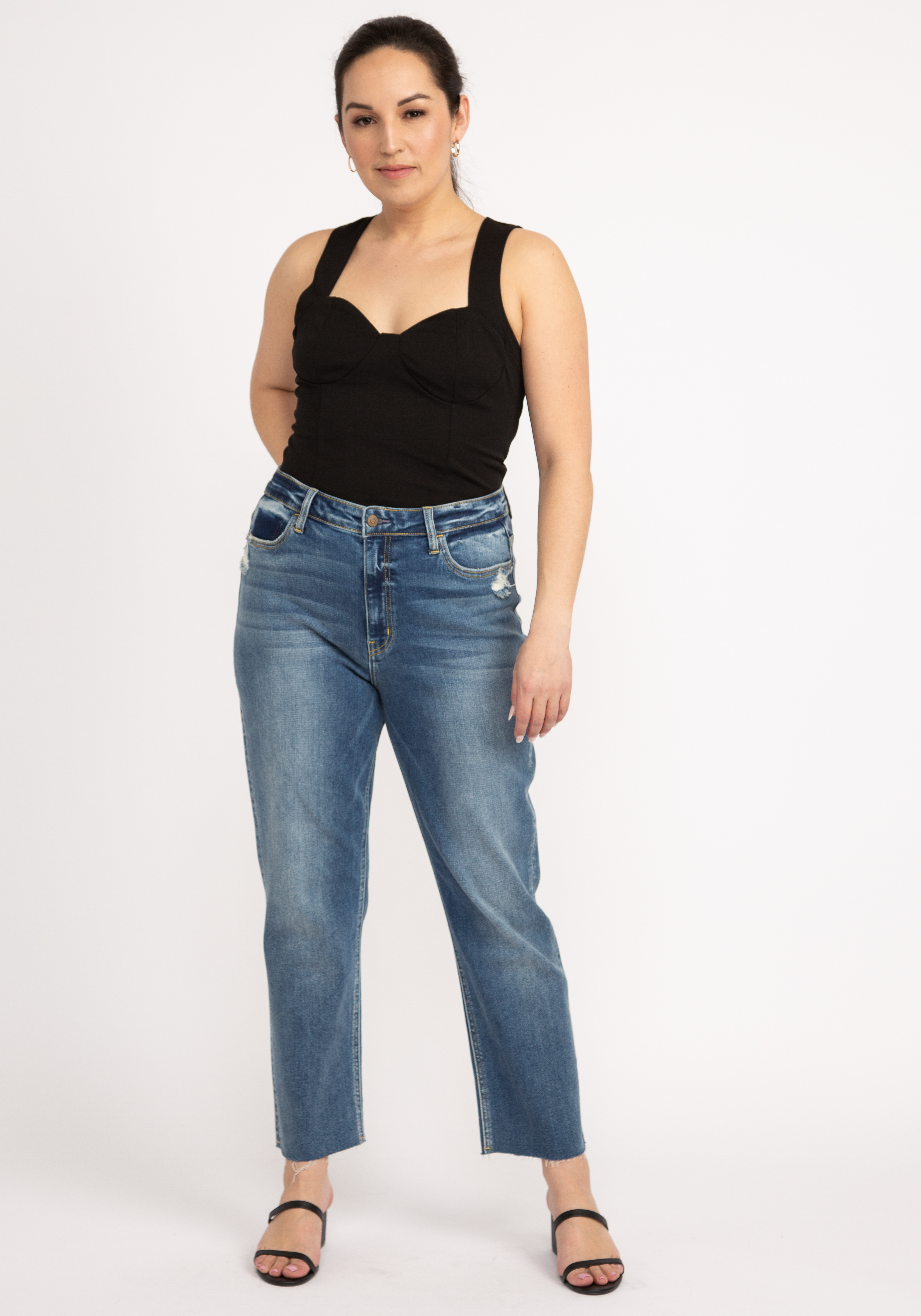 Elegant Solid Buckle Corset Slim Tank Top