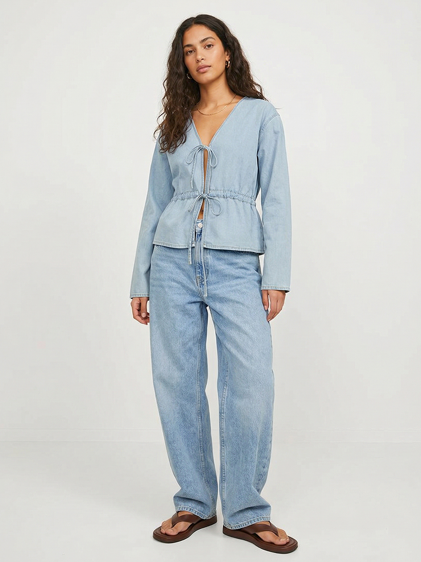 kenndy string denim shirt