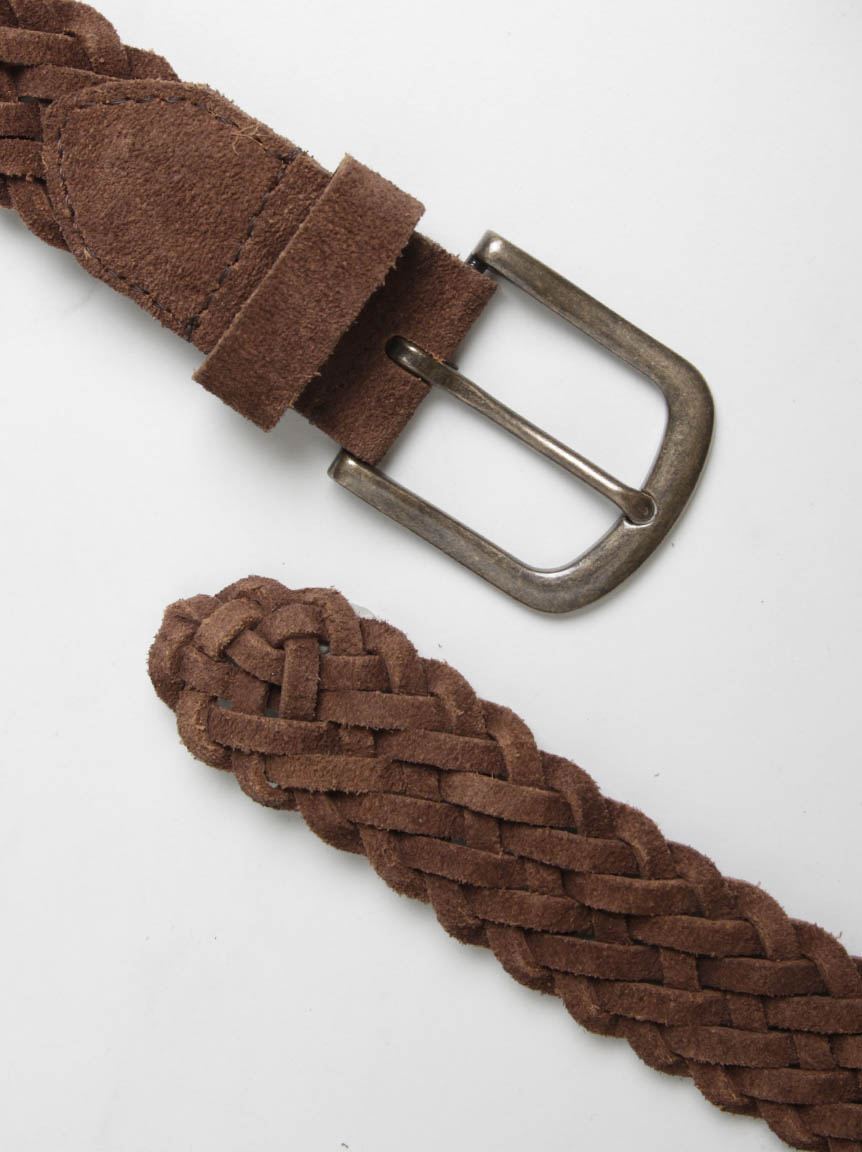 women's braided suede belt