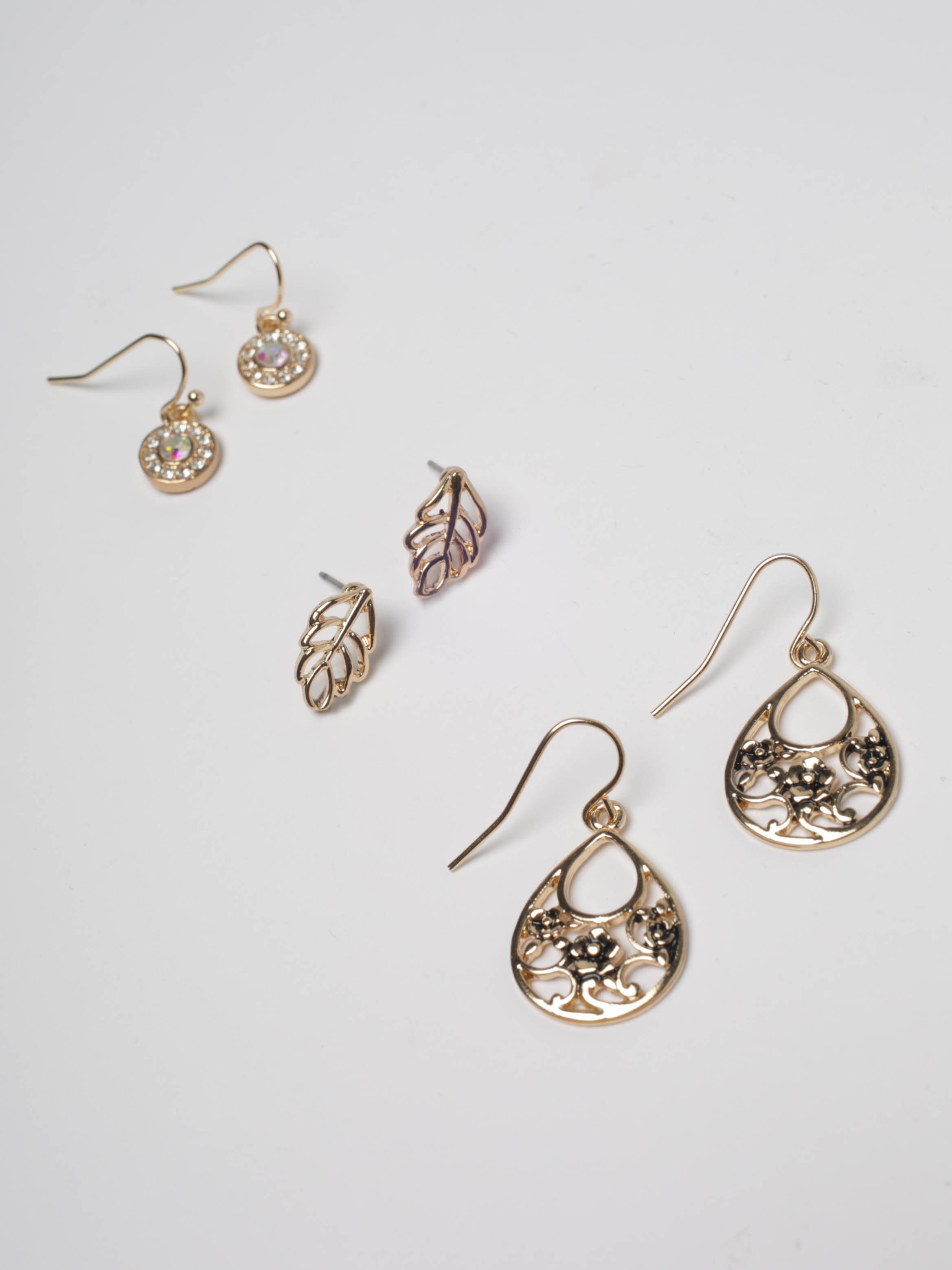 6 pack gold earrings