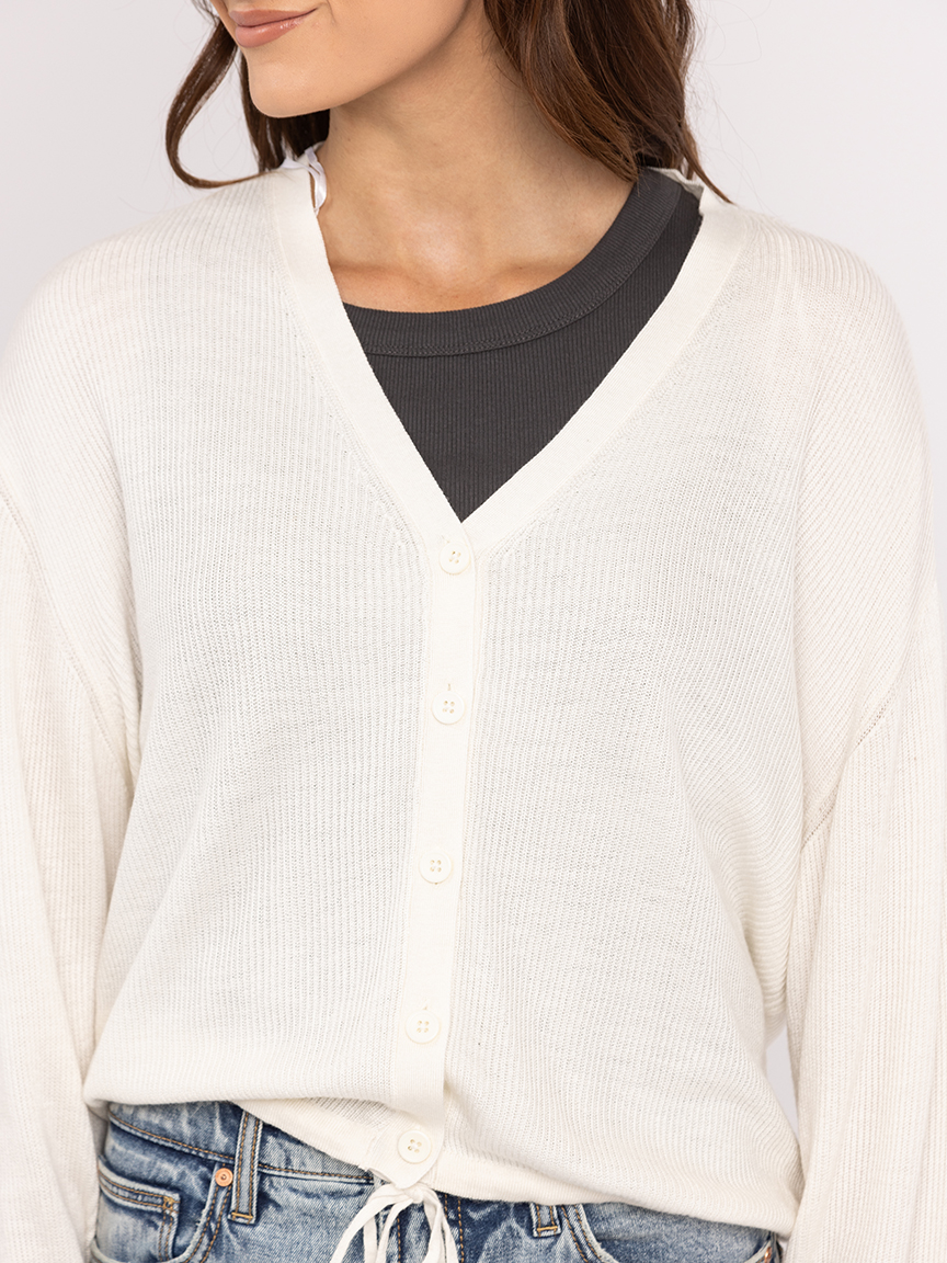 aurelia v neck button front sweater