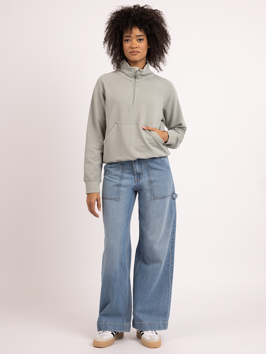 welma mock neck 1/4 zip sweatshirt Bootlegger 2000008024