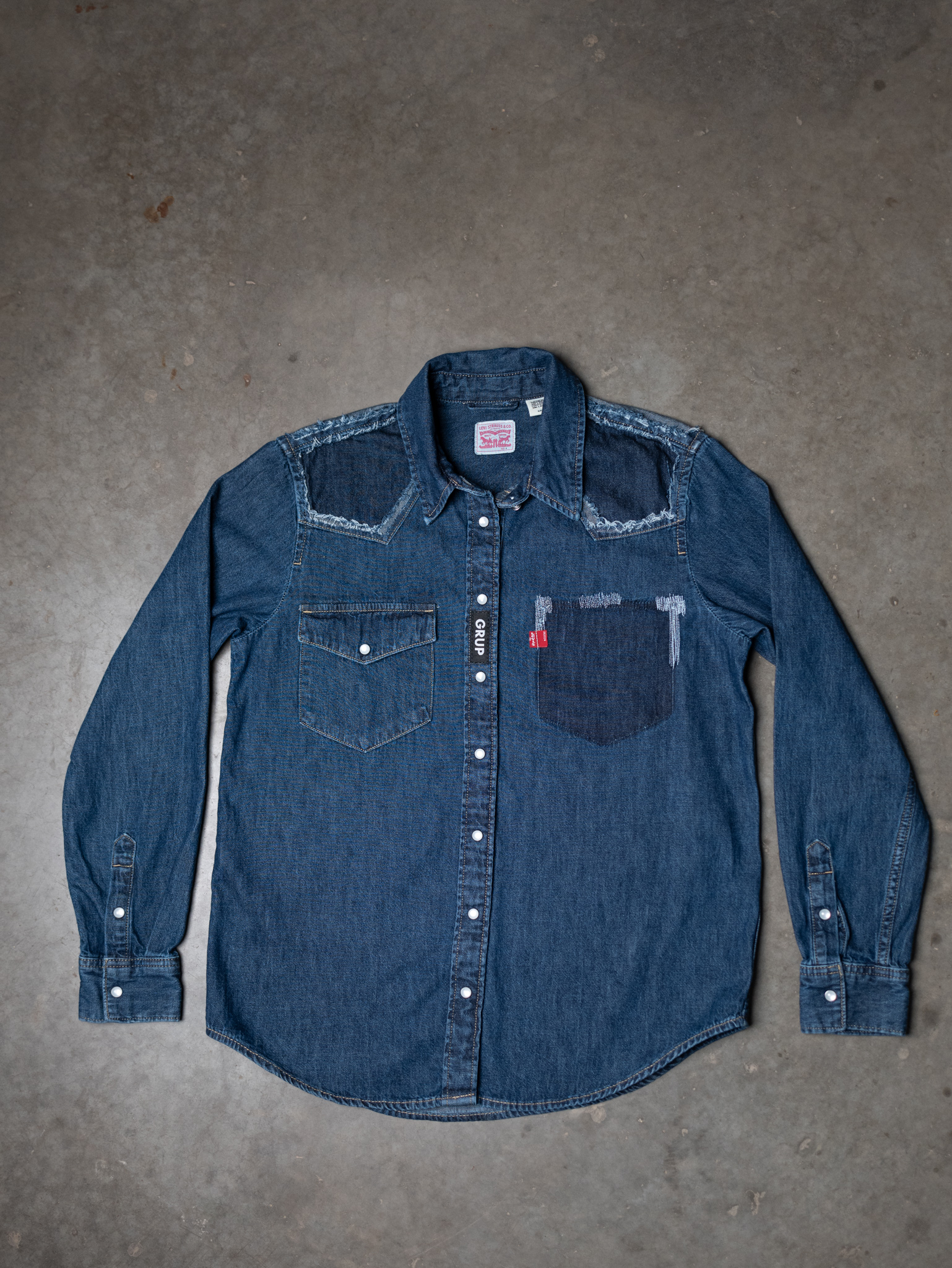 トップス Bootleggers Full dipped denim shirt L levi's pearl snap denim shirt Bootlegger 2000008142