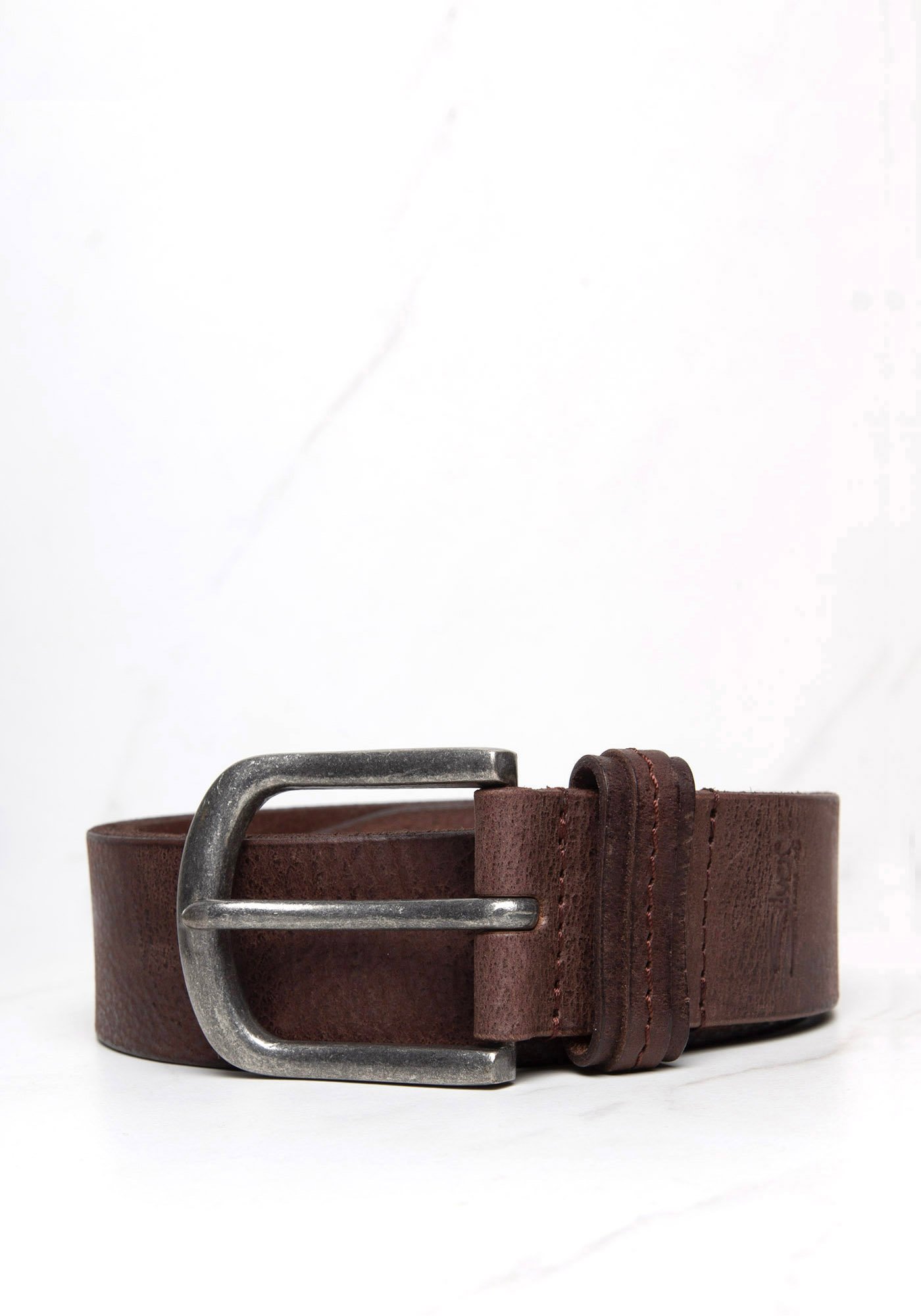 men's leather belt with stitched loop