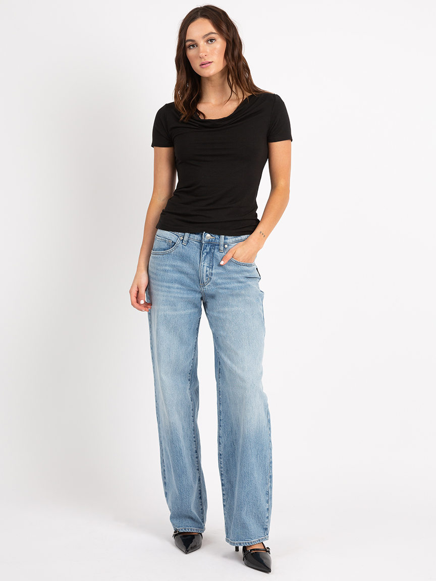 karla cowl neck short sleeve