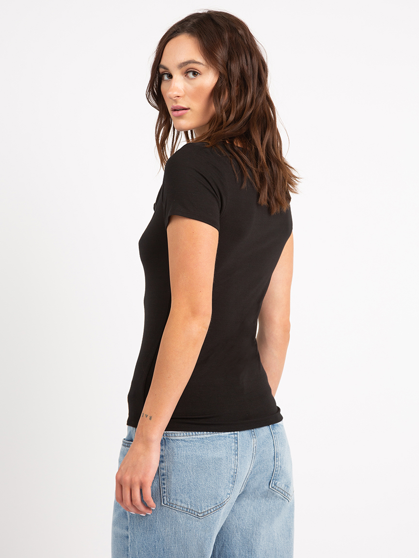 karla cowl neck short sleeve