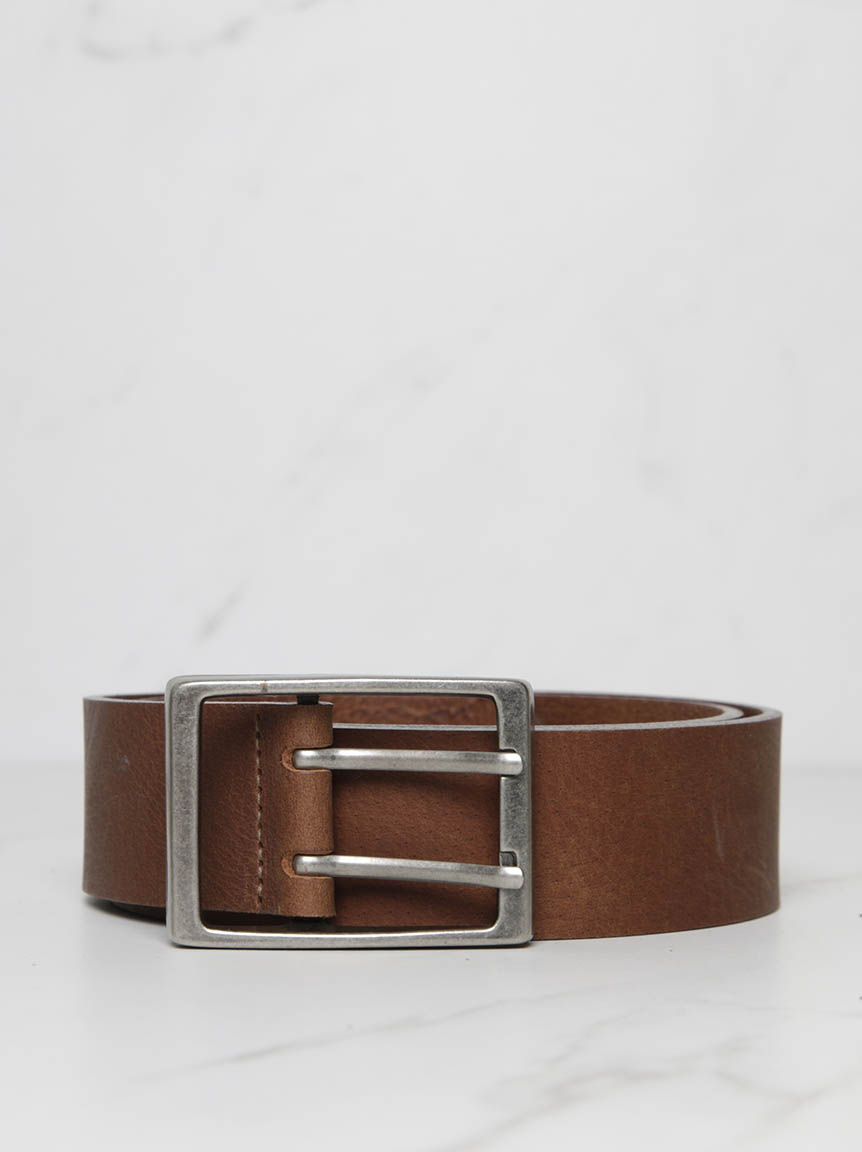 men's double prong rectangle buckle belt