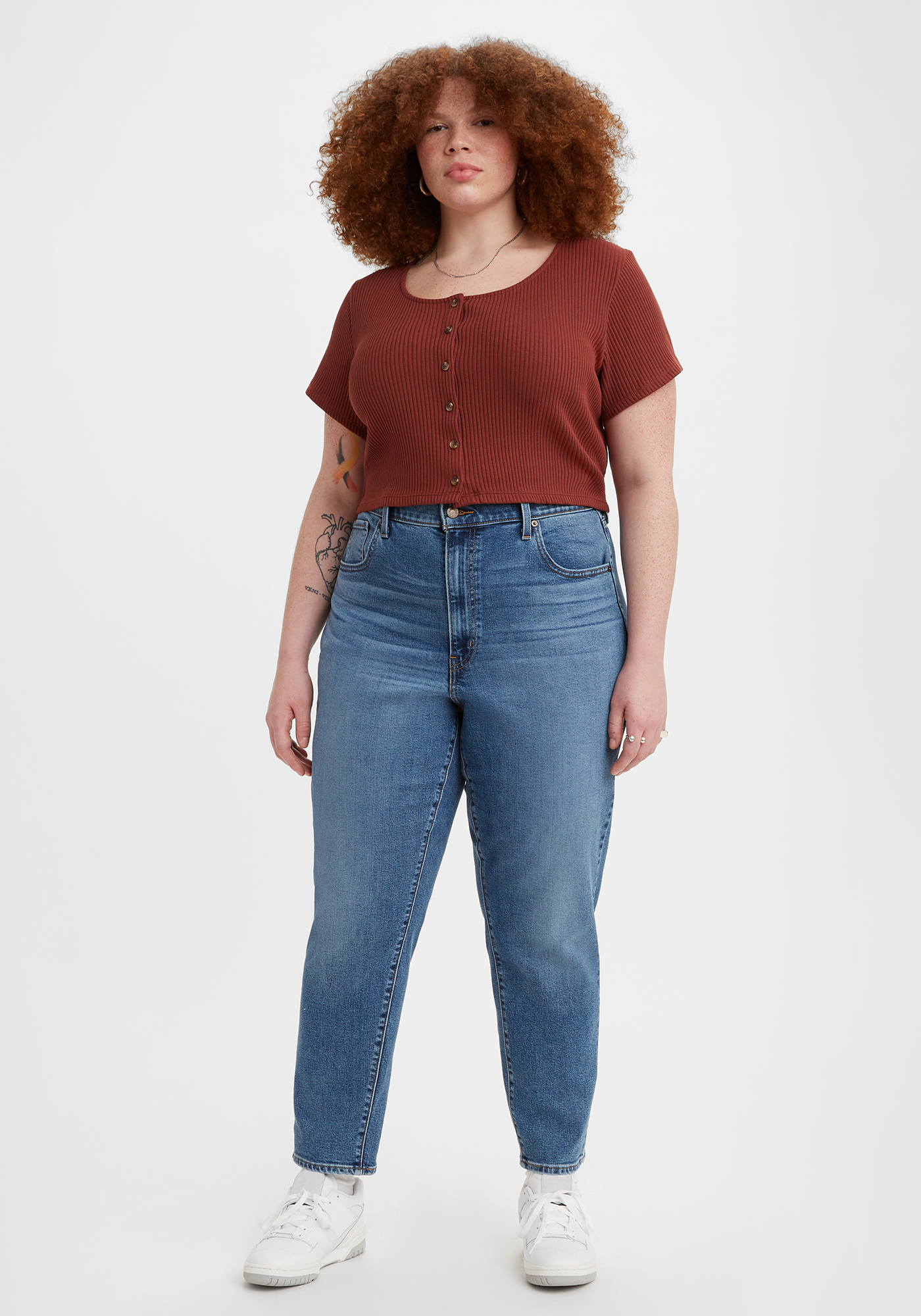Mom jeans best sale red