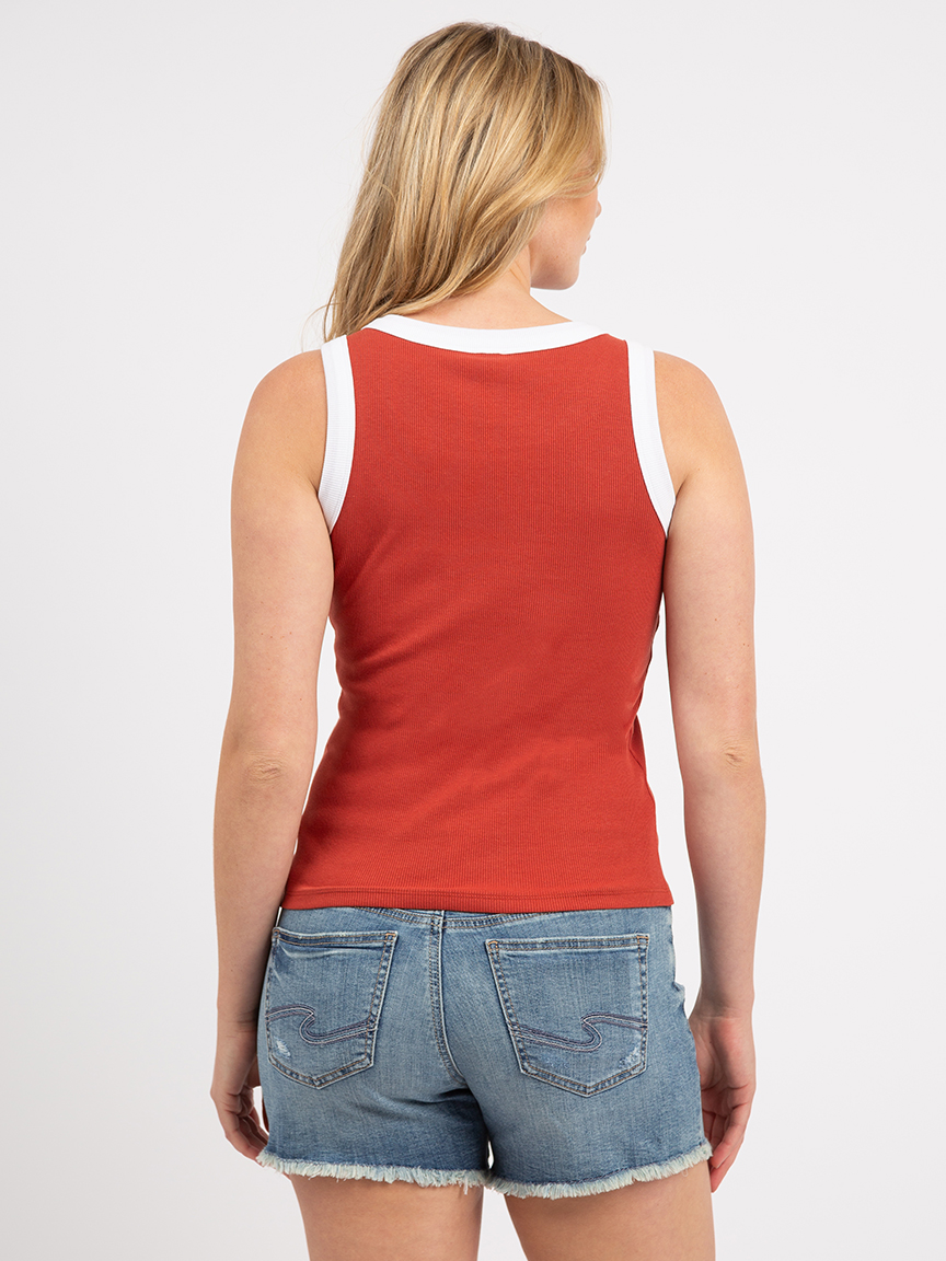 crew neck ringer tank top