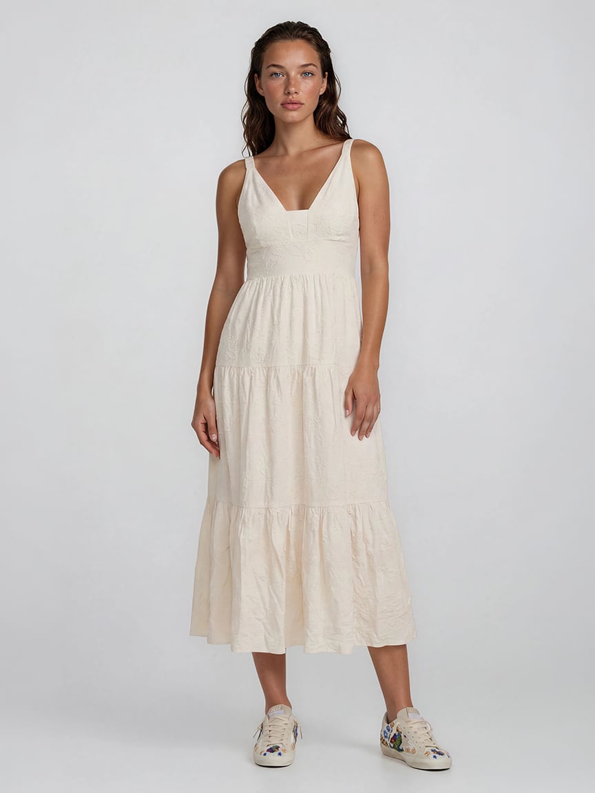 soutache embroidered maxi dress