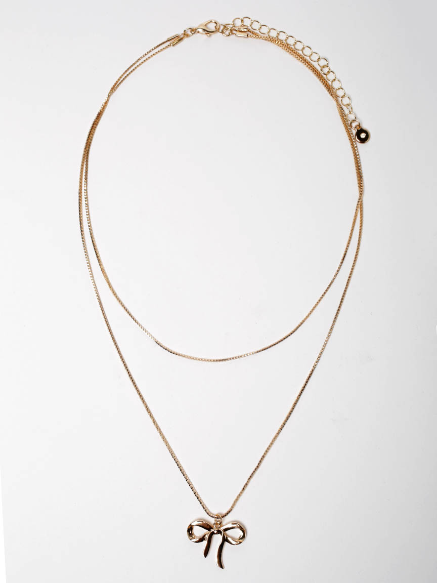 layered bow necklace